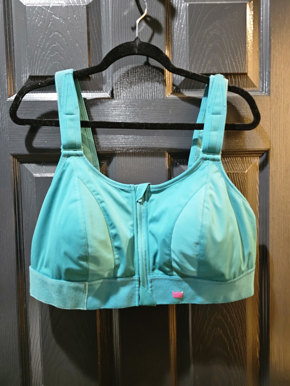 SHEFIT Front-Zip High Support Sports Bra - Teal Green